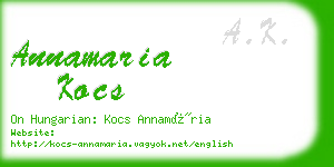 annamaria kocs business card